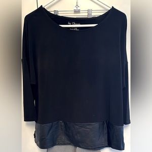 Chico’s Top with Black Leather Bottom.